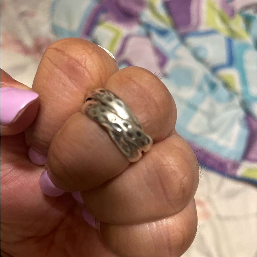 Silver Textured Ring - image 1